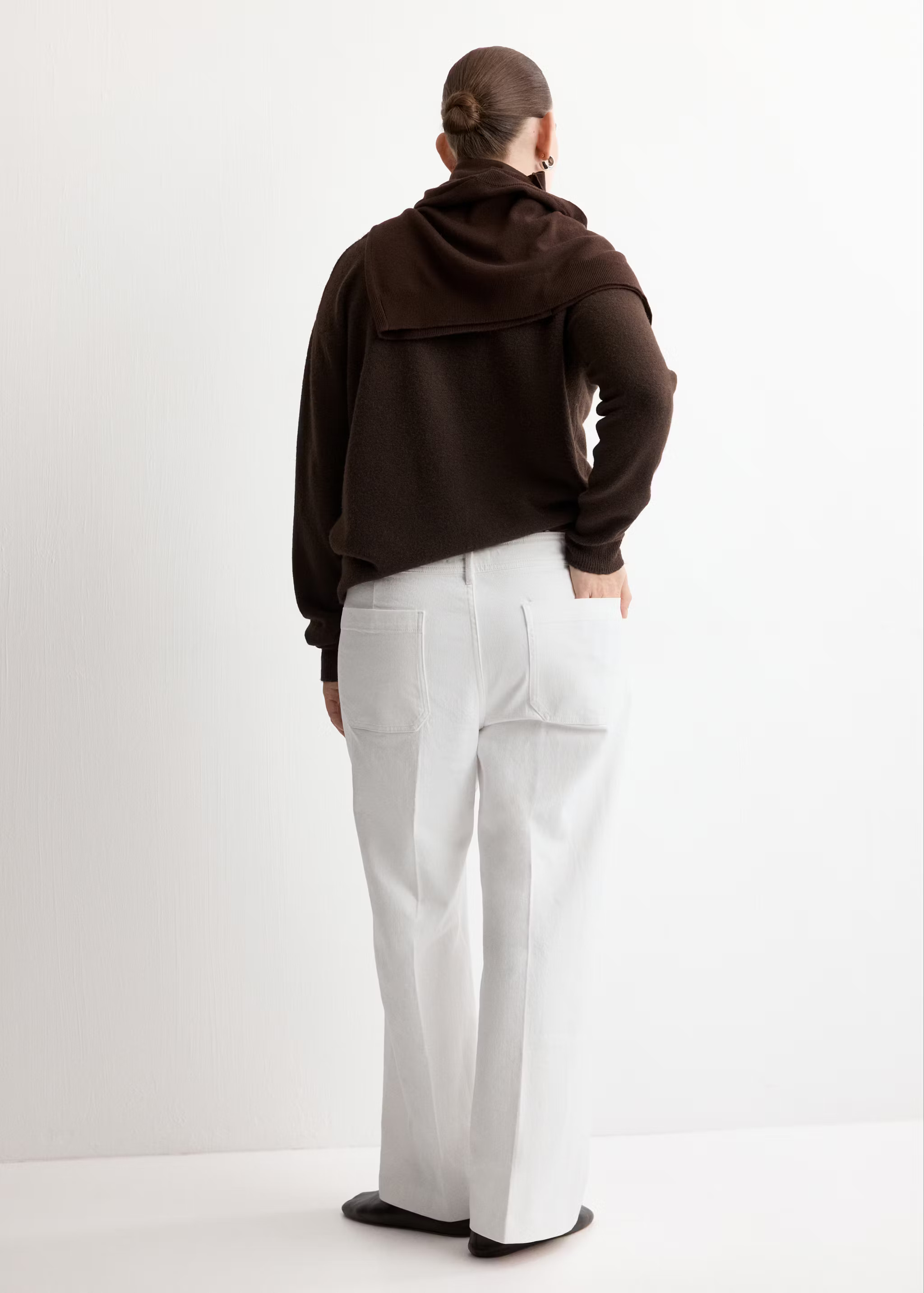White wide-leg jeans