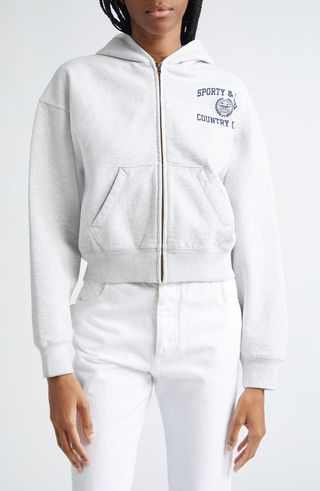 Crest Cotton Graphic Zip-Up Hoodie