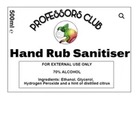 Hand rub sanitiser (500ml) | £7.50 at Professors Club