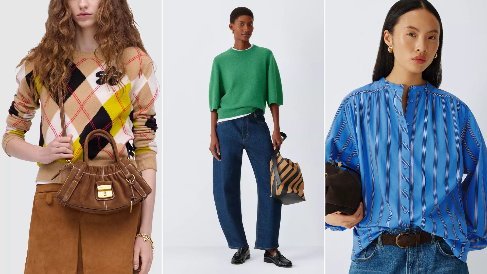 Three models wearing different clothes available at John Lewis