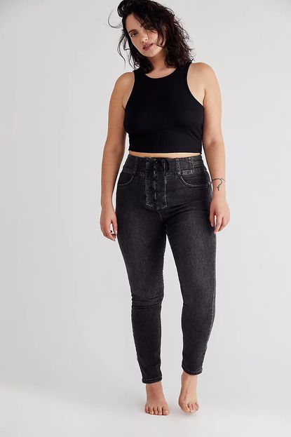 We The Free Crvy High-Rise Lace-Up Skinny Jeans