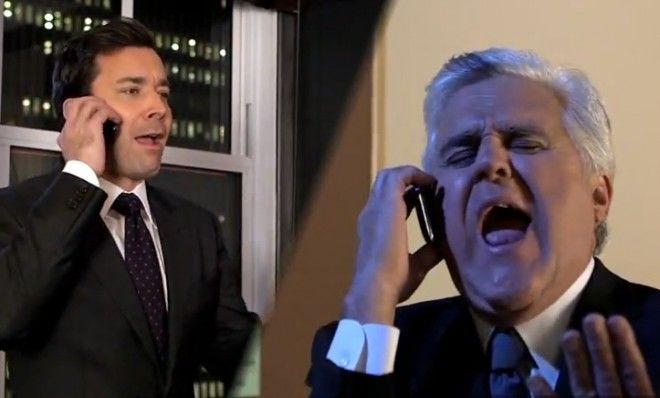 Jay Leno and Jimmy Fallon duet