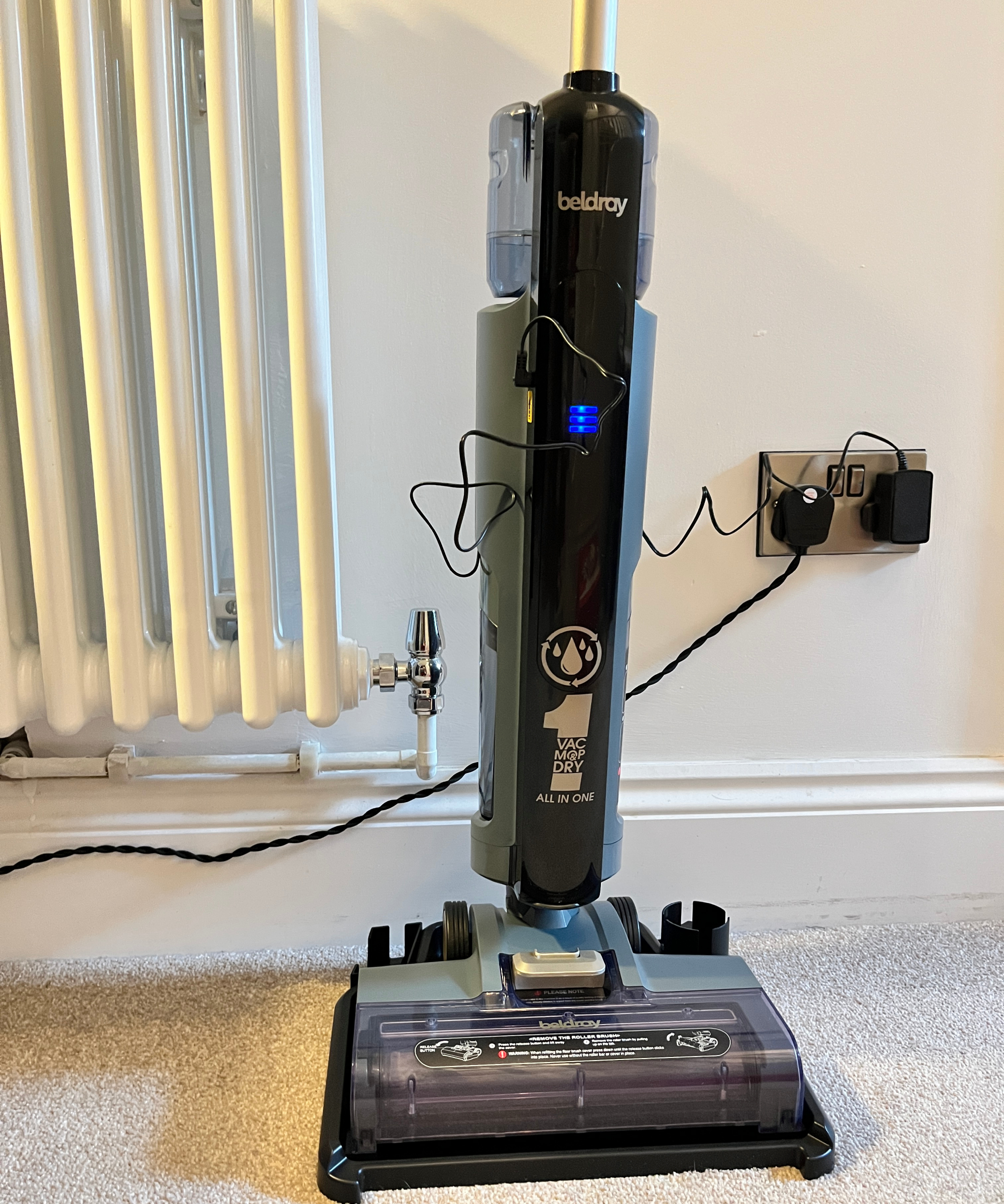floor cleaner being charged