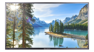 The new Solis screen displaying trees jutting into a lake on a clear day. 