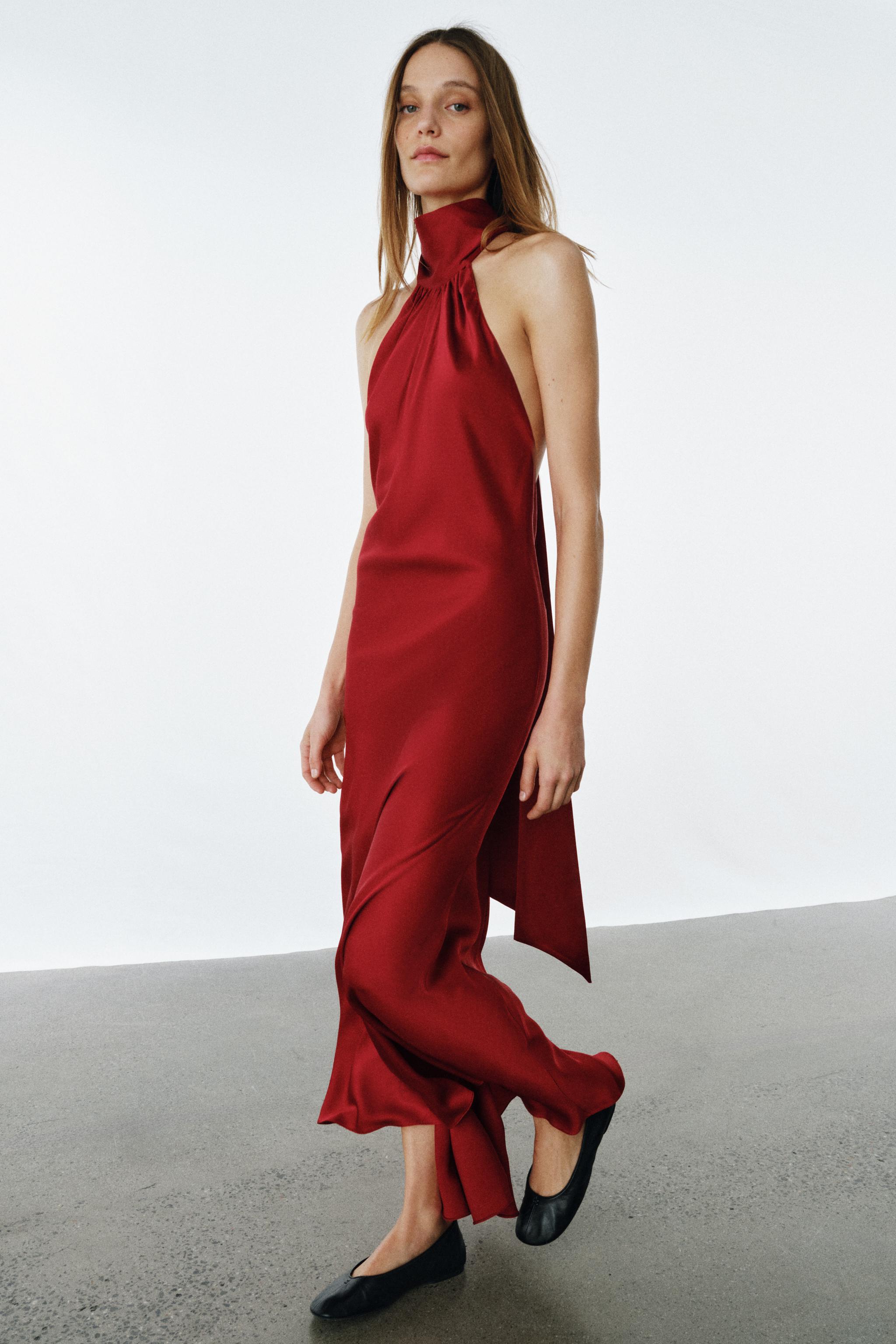 Zw Collection Satin Halter Dress