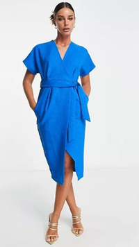 Closet London kimono wrap dress in cobalt blue, £42 ($52) | ASOS