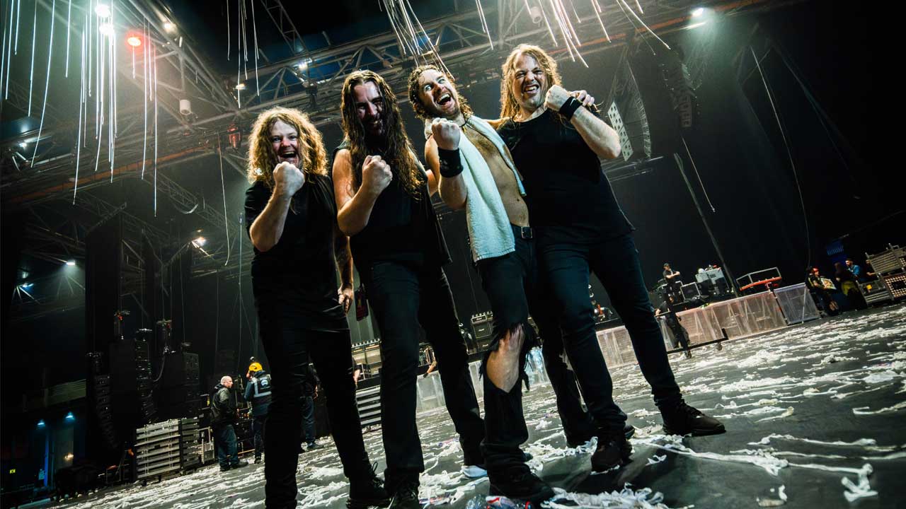 Airbourne standing in an empty arena