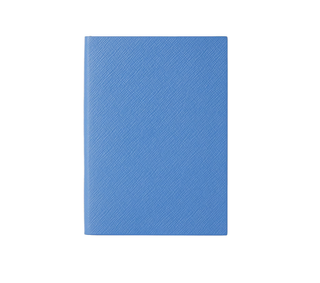 Smythson blue leather soho notebook.