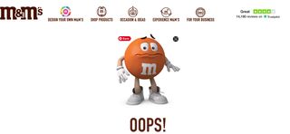 m&ms 404 page screenshot