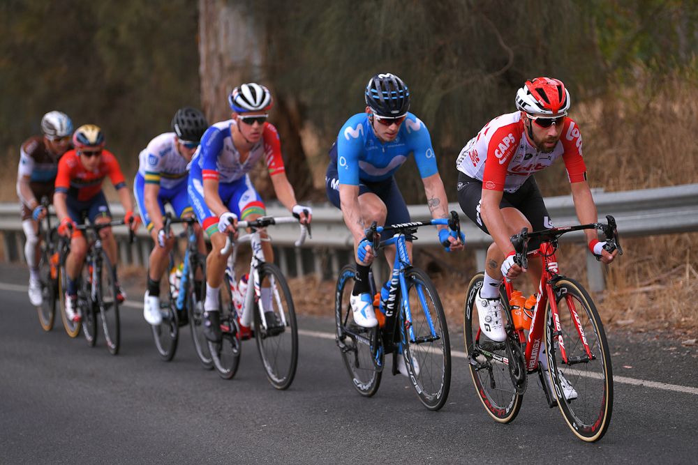 Thpmas De Gendt n the Tour Down Under's stage 4 breakaway