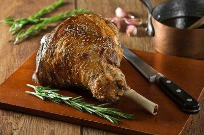 Slow cooked lamb leg
