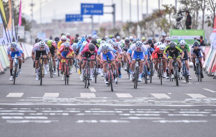 The bunch gallop on stage 5