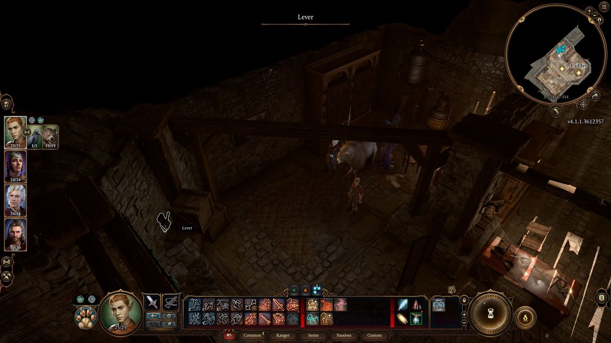 Baldur's Gate 3 cellar door - secret lever