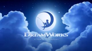 Dreamworks Animation's logo, a boy fishing while sitting on the moon.