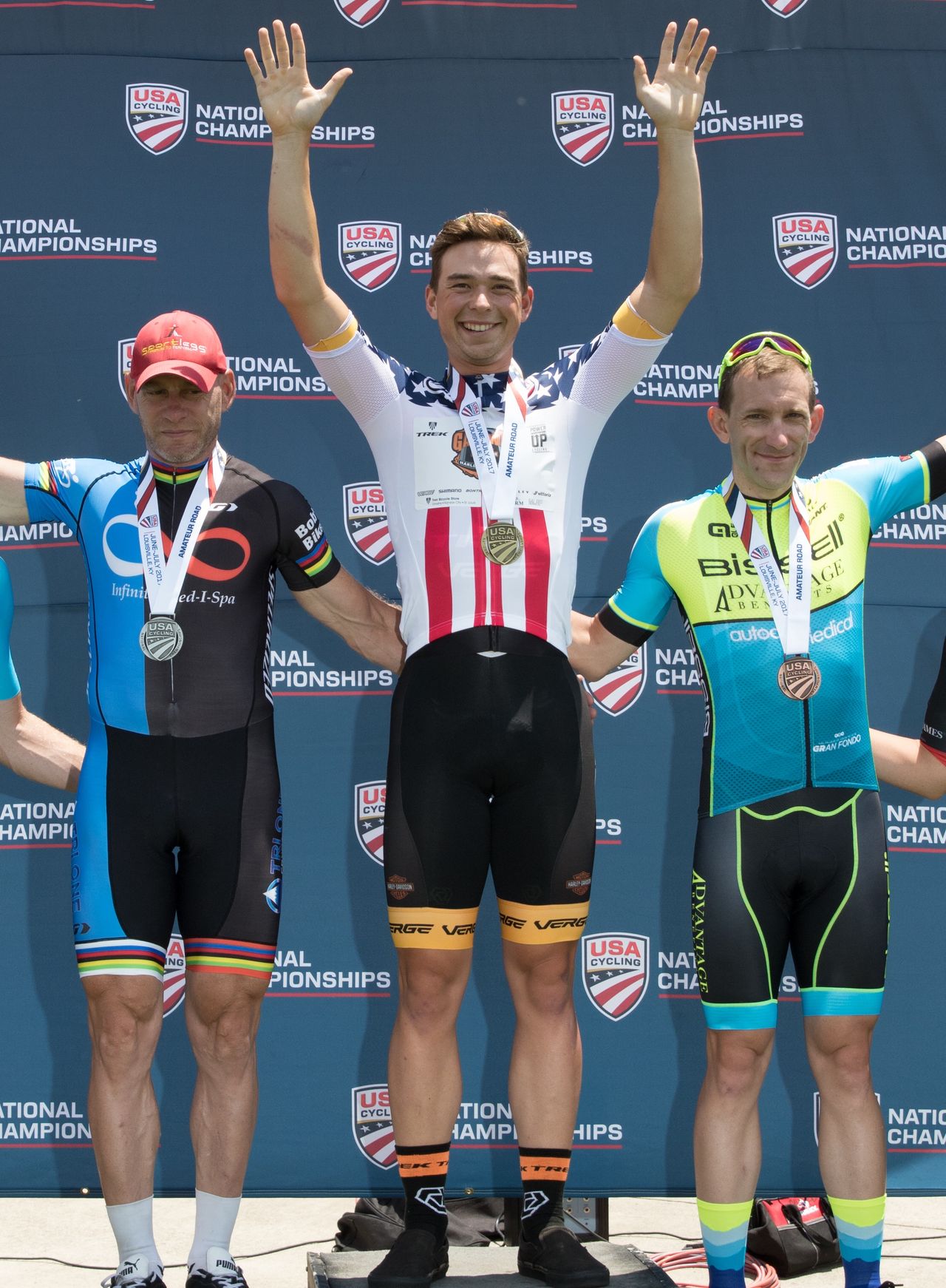 George Simpson on the US elite time trial podium
