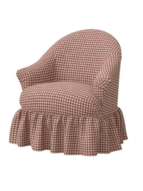 Ruffle Skirt Accent Chair with Swivel