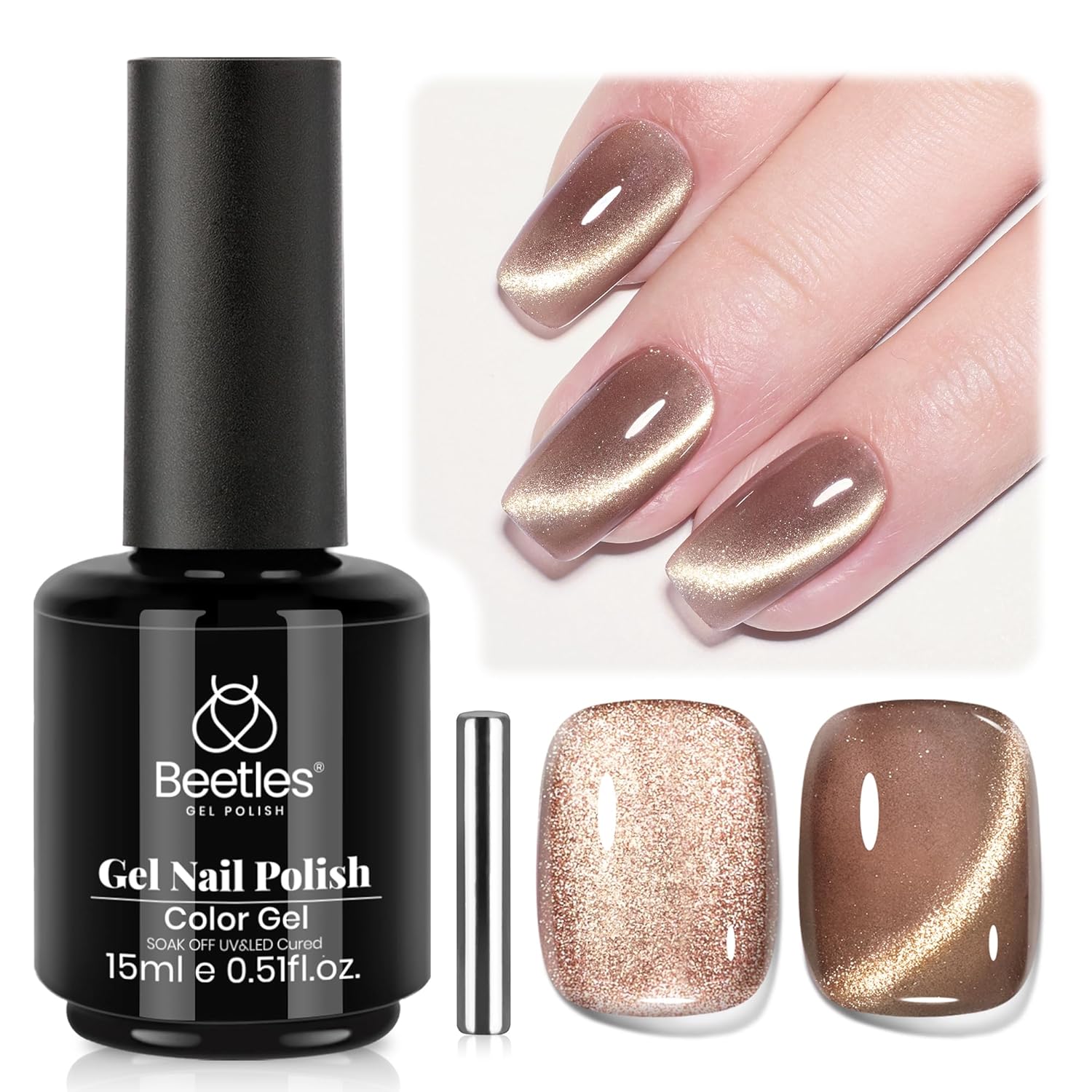 Beetles, Cat Eye Gel Nail Polish - Velvet Cinnamon