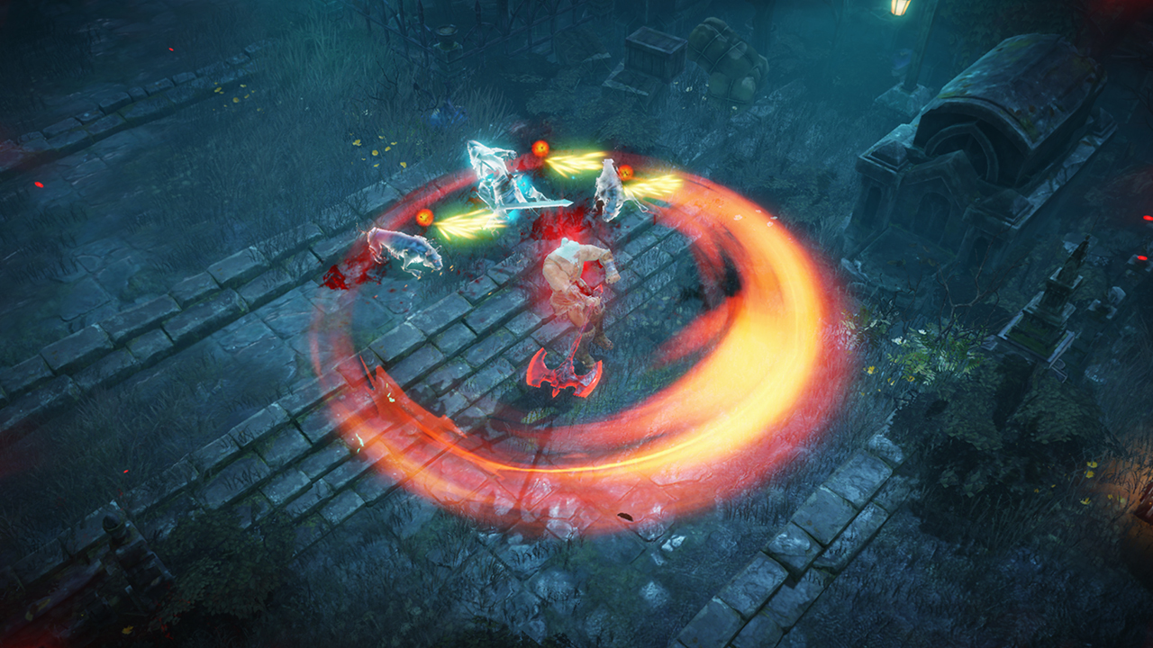 A character spinning around in Diablo Immortal
