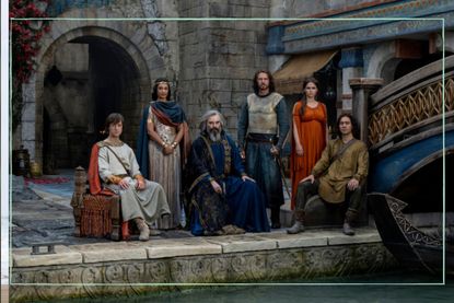 Leon Wadham as Kemen, Cynthia Addai-Robinson as Queen Regent Míriel, Trystan Gravelle as Pharazôn, Lloyd Owen as Elendil, Ema Horvath as Eärien, Maxim Baldry as Isildur in The Rings of Power on Prime Video