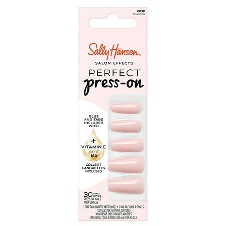Sally Hansen Salon Effects Perfect Press-On Coffin Nails, Soul Pink