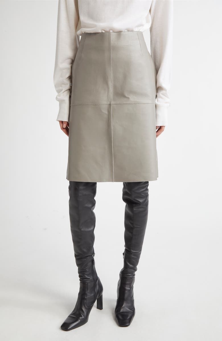 Panelled Lambskin Leather Skirt