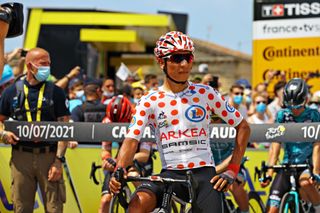 QUILLAN FRANCE JULY 10 Nairo Quintana of Colombia and Team Arka Samsic Polka Dot Mountain Jersey at start during the 108th Tour de France 2021 Stage 14 a 1837km stage from Carcassonne to Quillan LeTour TDF2021 on July 10 2021 in Quillan France Photo by Tim de WaeleGetty Images