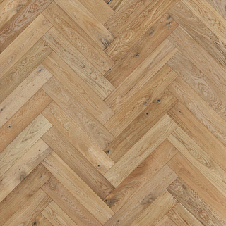 Herringbone wood flooring.