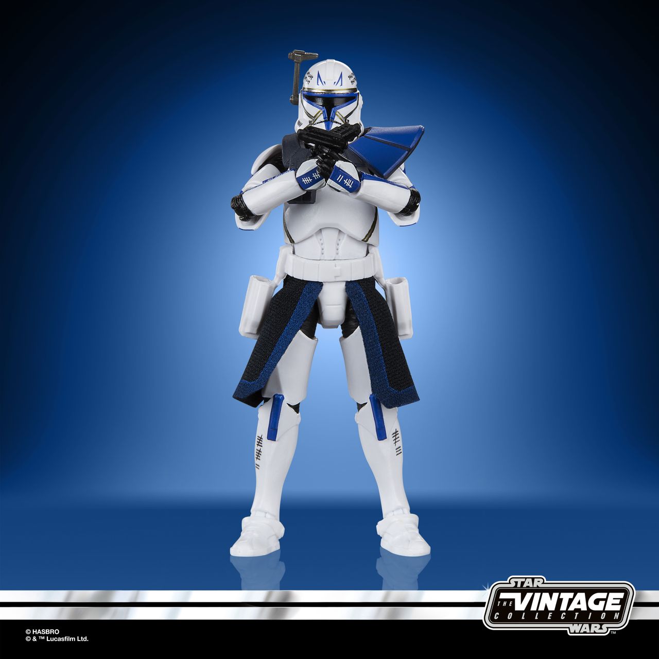 Clone Commander Rex on a blue background