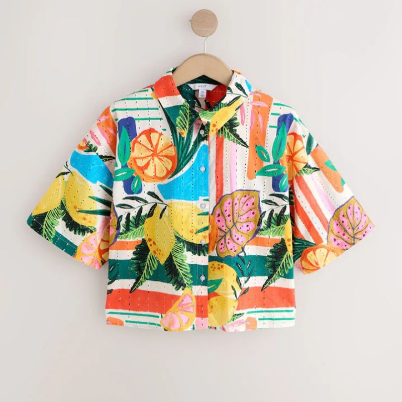 Next , Multi Bright Fruit Broderie Summer Shirt