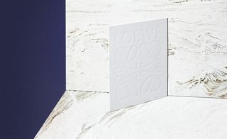 embossed white card