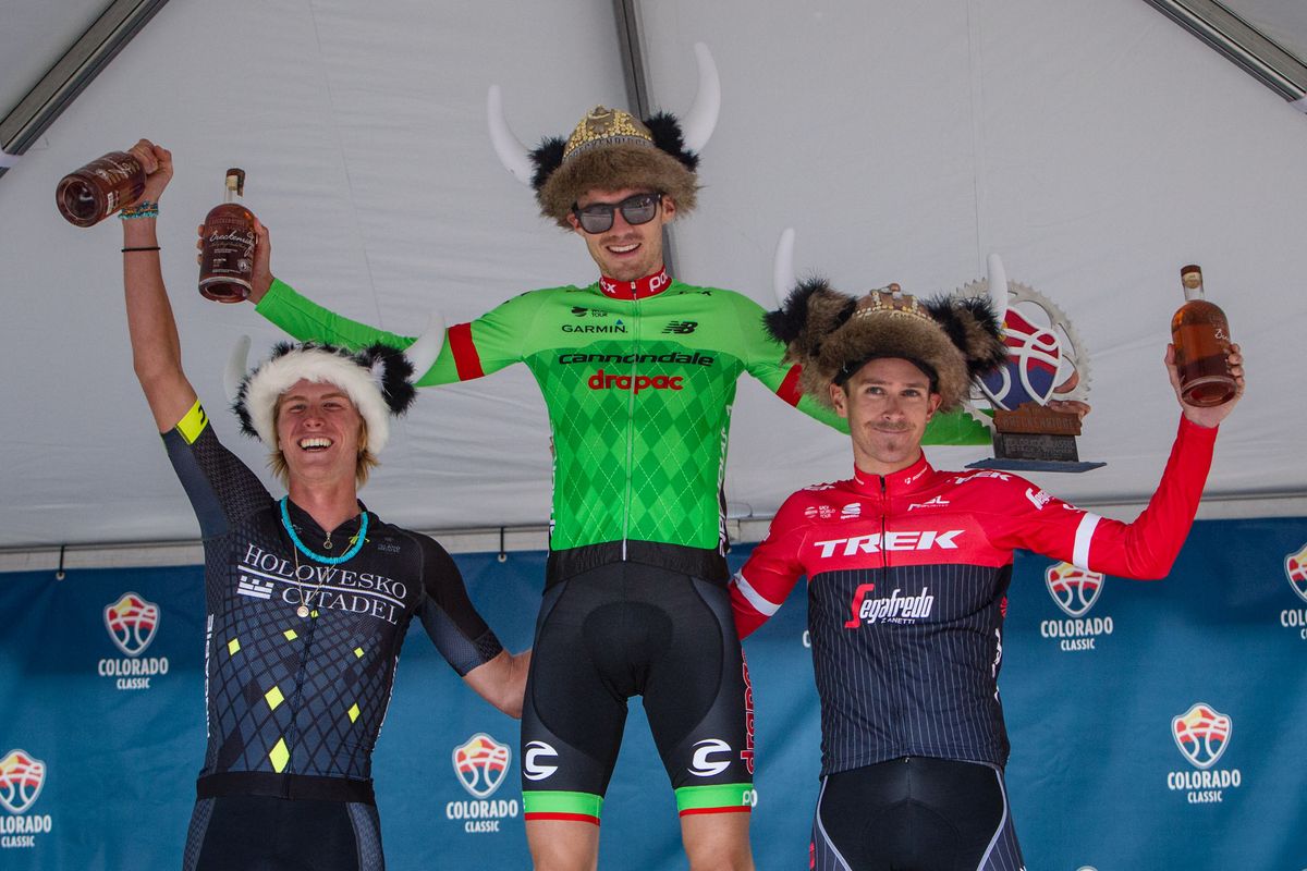 TJ Eisenhart, Alex Howes and Pete Stetina on the podium