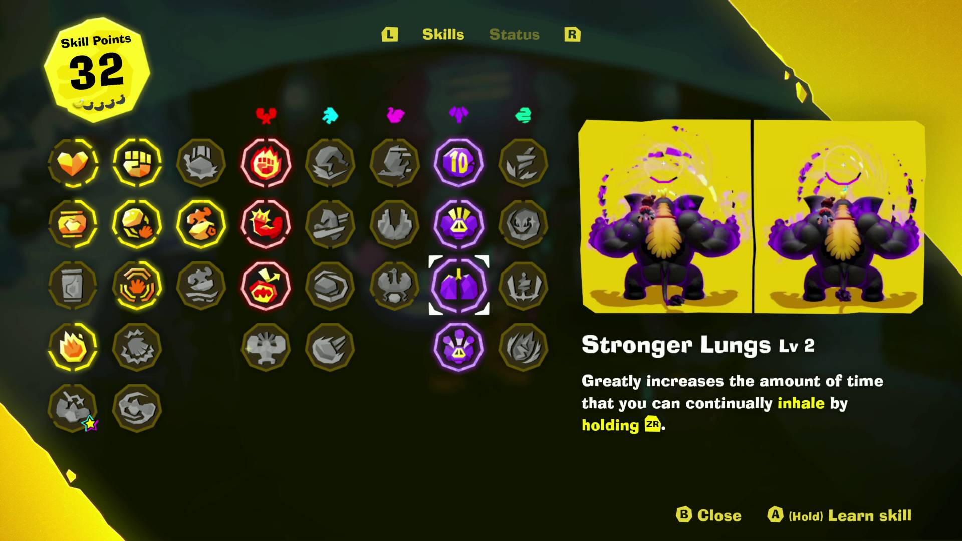 Donkey Kong Bananza skills and upgrades for elephant bananza
