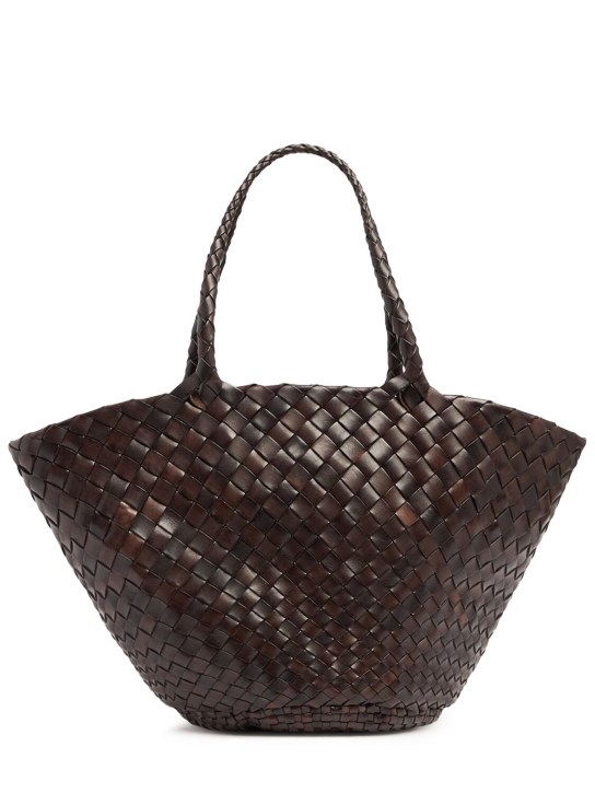 Egola Hand-Braided Leather Tote Bag - Dragon Diffusion - Women - Dark Brown - Unique