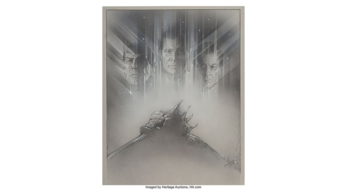 This 1991 poster study for "Star Trek VI: The Undiscovered Country" was sold at auction in April 2019.