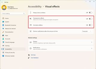 Disable Visual Effects to improve performance