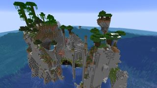 Minecraft seeds - a lagoon with a wide variety of trees