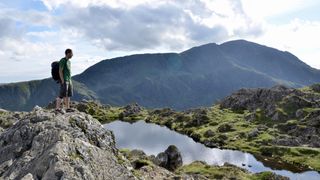 right to roam: man on Haystacks in the Lake District