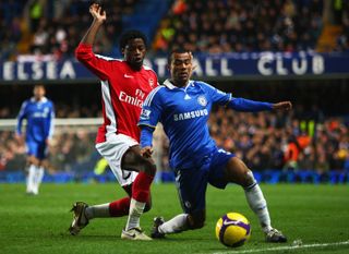 Ashley Cole in action for former club Arsenal against Chelsea in 2008.