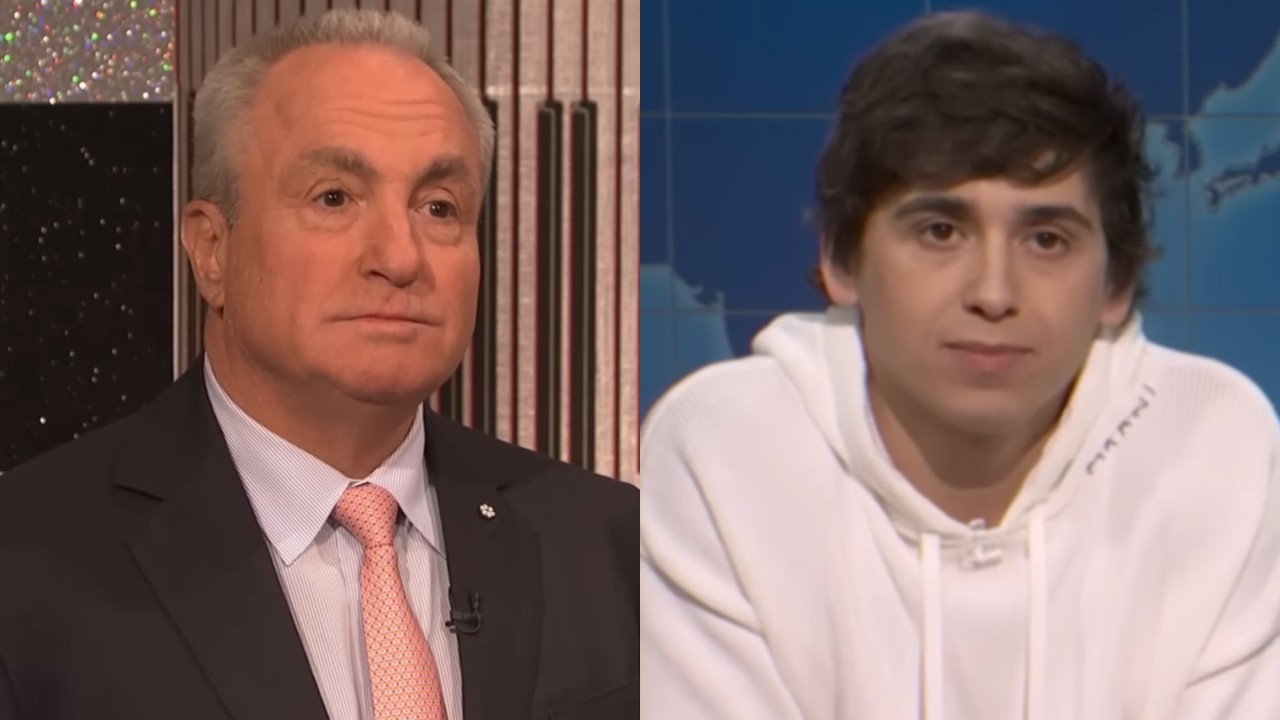 From left to right: Lorne Michaels in a sketch and Marcello Hern&aacute;ndez on Weekend Update. 