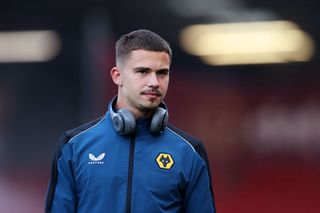 Leander Dendoncker of Wolverhampton Wanderers inspects the pitch ahead of the Premier League match between AFC Bournemouth and Wolverhampton Wanderers at Vitality Stadium on August 31, 2022 in Bournemouth, England.