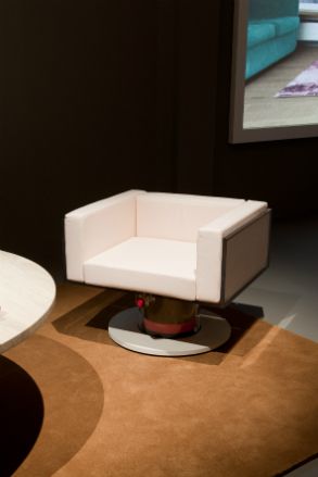 Armchair are on display at Prada's exhibition space