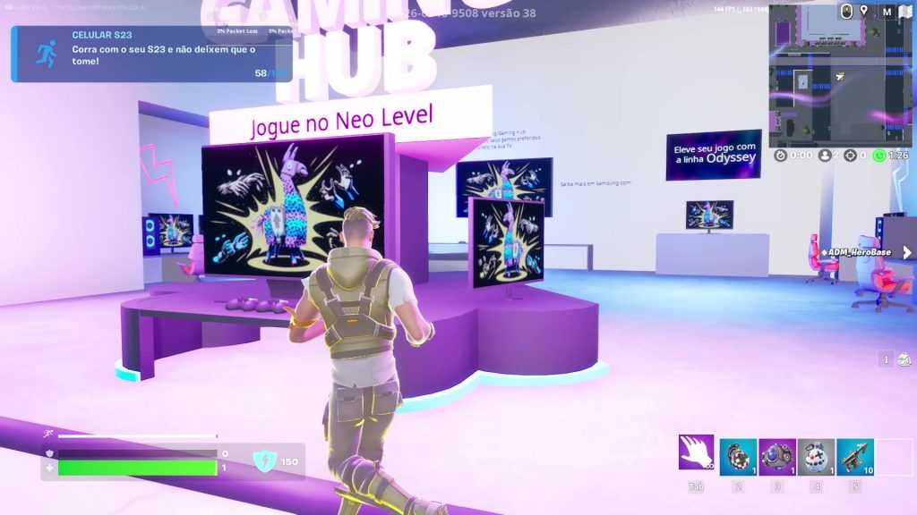 The inside of the Samsung Store in Fortnite.