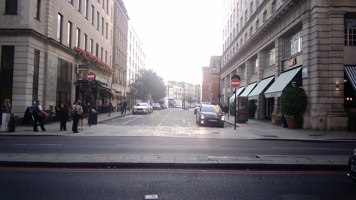 Sample image taken with Godox C100, showing street scene in London's Victoria