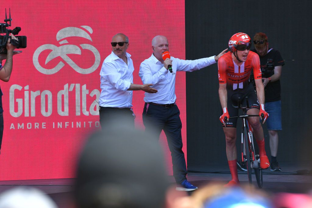Chad Haga (Sunweb) held the fastest time in the Giro d'Italia time trial