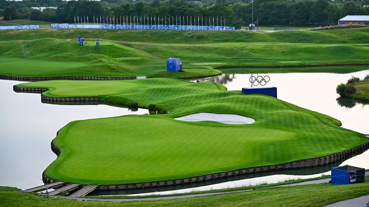 Le Golf National greens seen ahead of the 2024 Paris Olympics