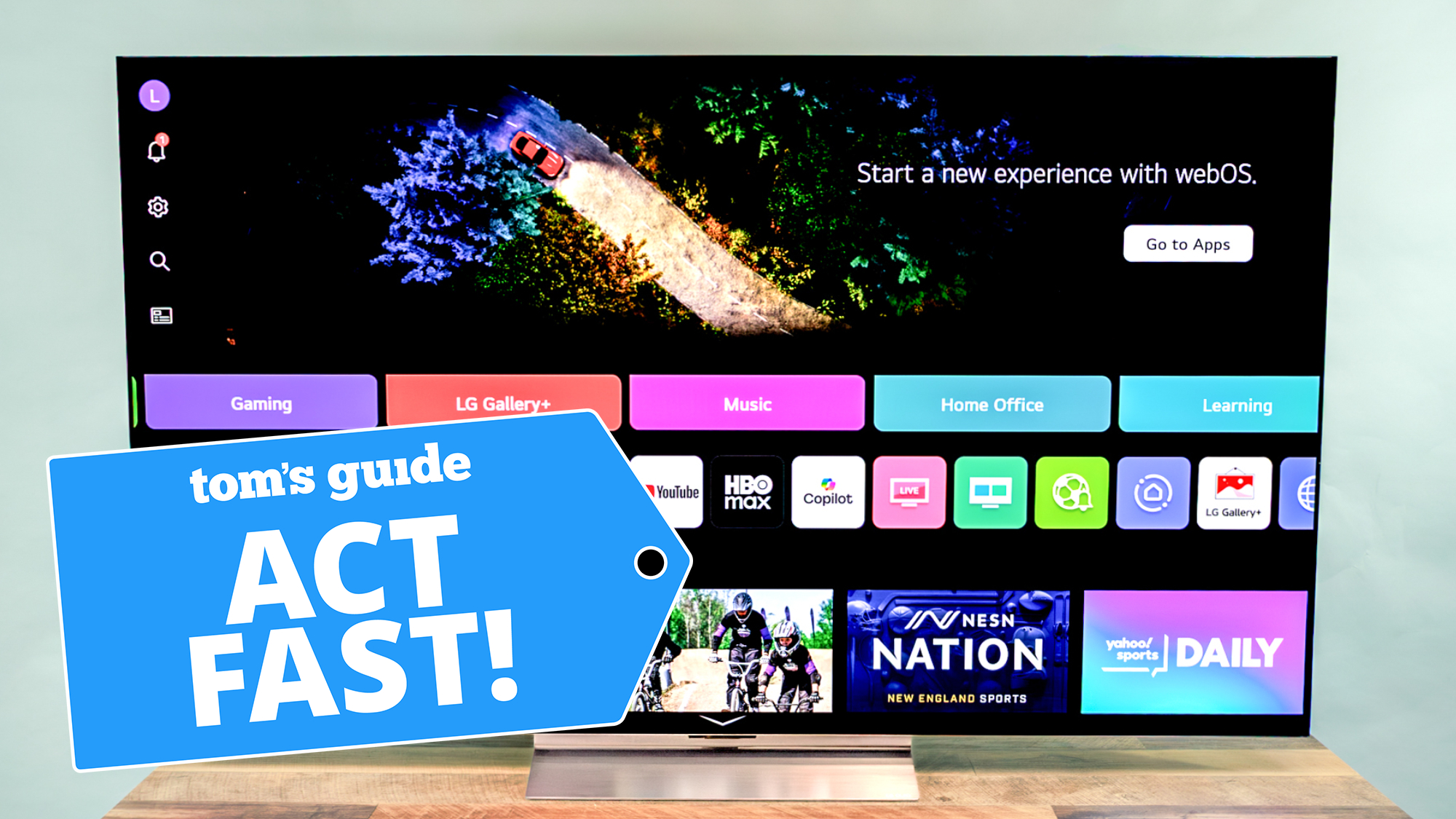 LG C6 OLED TV displaying the main dashboard