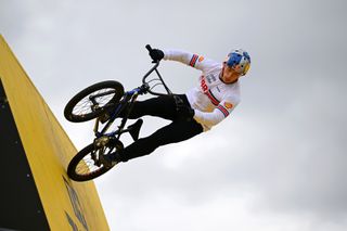 Kieran Reilly competing in the freestyle BMX