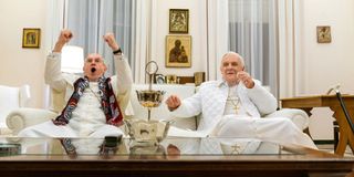 Jonathan Pryce and Anthony Hopkins in The Two Popes