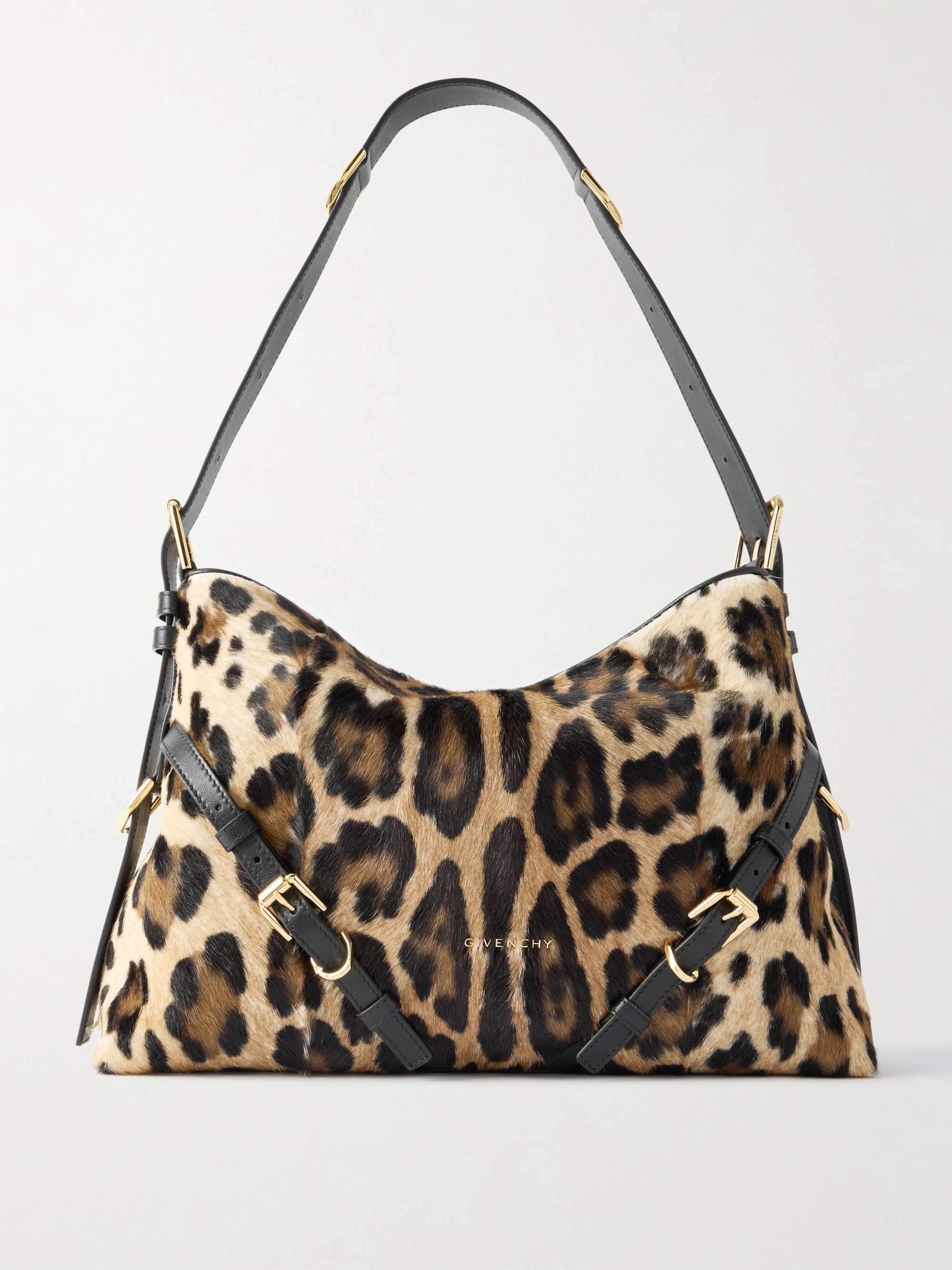 Voyou Medium Leopard-Print Calf Hair Shoulder Bag