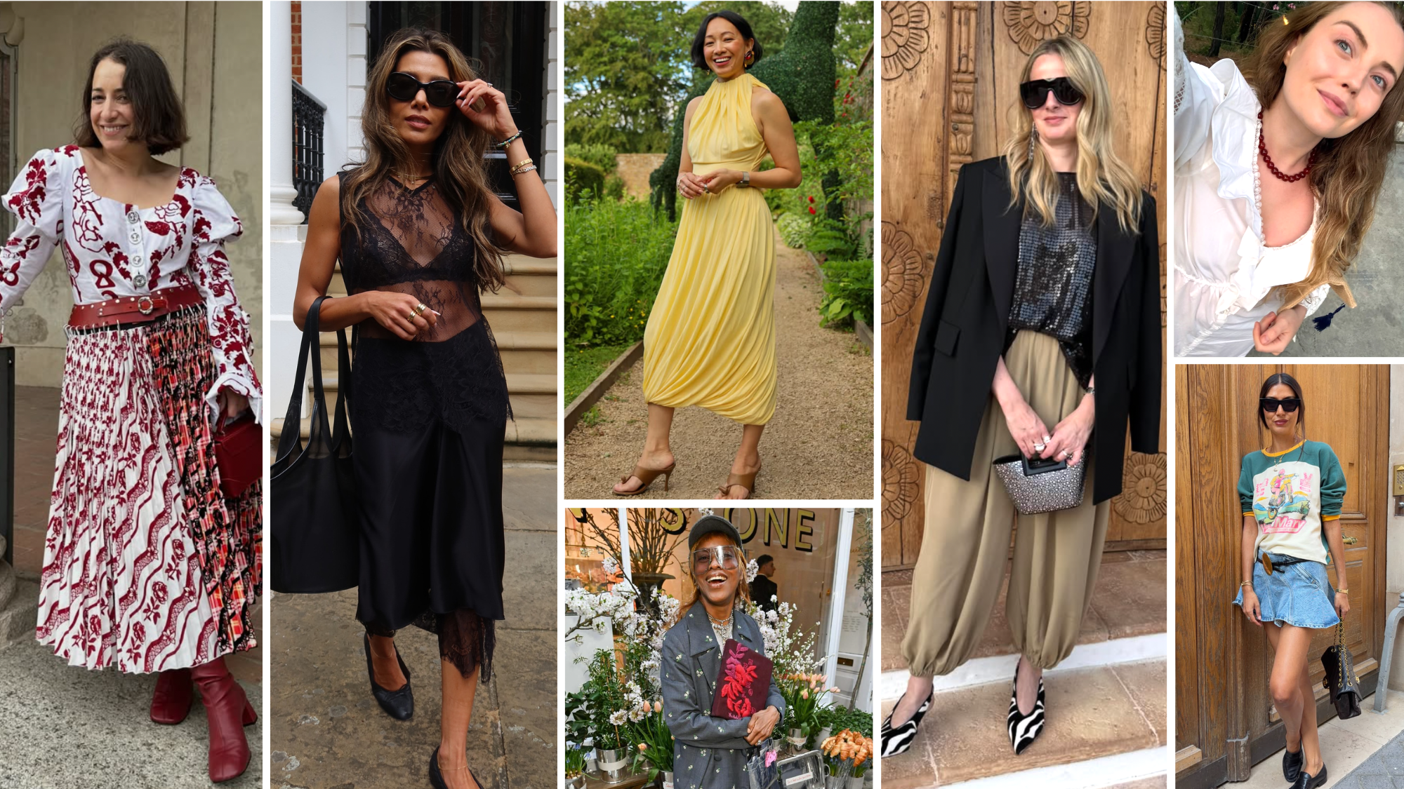 Hannah Almassi, Leila Kashanipour, Lisa Ing Marinelli, Susan Bender Whitfield, Lily Russo-Bah, Lauren Cunningham, Tijan Mansour wear niche brands